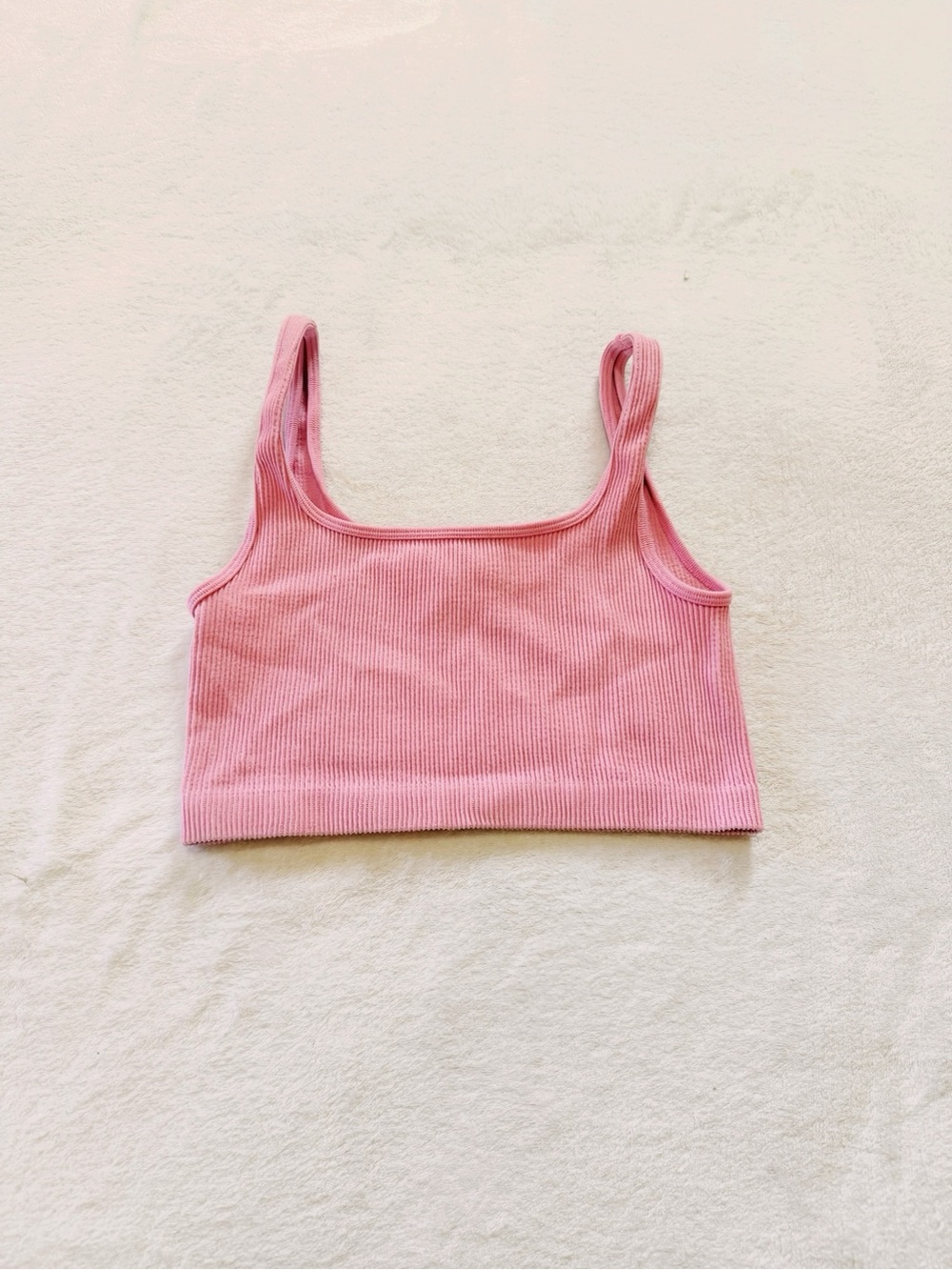 Cotton On Pink Ribbed Tank Crop Top